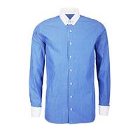 Schaeffer Hemd Modern Cut Streifen blau Piccadilly/Pin Collar weiß