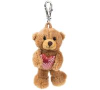 Schaffer 235 Plüsch Schlüsselanhänger Teddy mit Herz Braun, 8 - 12 cm