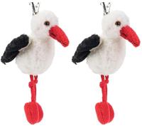 Schaffer Knuddel 207 Plüsch Schlüsselanhänger Storch Dudu, Weiß (Packung mit 2)