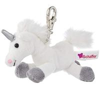 Schaffer Knuddel mich! 0156 Plüsch-Schlüsselanhänger Einhorn, weiß-grau, 12 cm