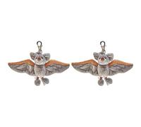 Schaffer Knuddel mich! 0170 Plüsch-Schlüsselanhänger Fledermaus Vampi, grau/violett, 10 cm (Packung mit 2)