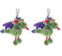 Schaffer Knuddel Mich! 0223 Plüsch Schlüsselanhänger Drache Florian, 9 cm, Grün (Packung mit 2)