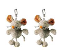 Schaffer Knuddel Mich! 3107 Schlüsselanhänger Maus Eddi, Grau, 11 cm (Packung mit 2)