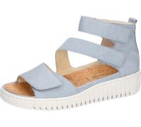 Schaftsandale WALDLÄUFER "H-WILLOW", Damen, Gr. 5,5 (38,5), hellblau, Nubukleder, unifarben, Basic, Schuhe Schaftsandale, Sommerschuh, Sandalette in Komfortweite H (= sehr weit) (78954729-5,5) hellbla