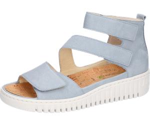 Schaftsandale WALDLÄUFER "H-WILLOW", Damen, Gr. 6,5, hellblau, Nubukleder, unifarben, Basic, Schuhe Schaftsandale, Sommerschuh, Sandalette in Komfortweite H (= sehr weit) (78954729-6,5) hellblau