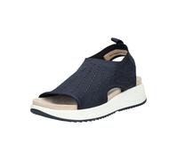 CAPRICE Damen Sandalen flach weiches Fußbett Bequem, Blau (Ocean Knit), 38 EU