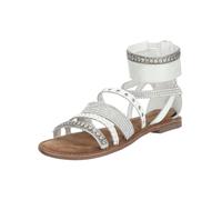 Schaftsandalette LAZAMANI "Lazamani Sandalen Leder/Textil", Damen, Gr. 40, weiß kombi, Leder, Textil, Schuhe (81224444-40) weiß kombi