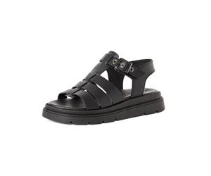 Schaftsandalette TAMARIS "Tamaris Sandalen Leder", Damen, Gr. 38, schwarz, Leder, Schuhe (62942261-38) schwarz