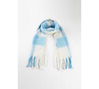 Schal BONPRIX "Schal", Damen, blau (brilliantblau, wollweiß kariert), Obermaterial: 100% Polyester, Modetücher Schal, Schal (17943059-0) brilliantblau, wollweiß kariert