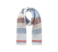 Schal aus Baumwollmischung mit Streifen blau - Gr. - one size