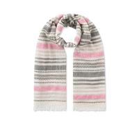 Schal aus Baumwollmischung mit Streifen und OMG-Schriftzug grau - Gr. - one size