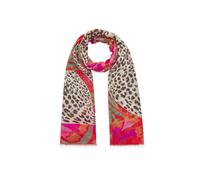 Schal aus feiner Baumwollmischung mit Leopard-Motiv rot - Gr. - one size