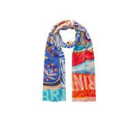 Schal aus feiner Baumwollmischung mit Sardinen-Motiven blau - Gr. - one size