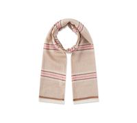 Schal aus feiner Baumwollmischung mit Streifen beige - Gr. - one size