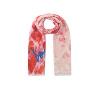 Schal aus feiner Modal-Baumwoll-Mischung mit gedrucktem Herzmuster rot - Gr. - one size