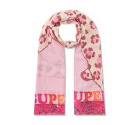 Schal aus feiner Modal-Baumwoll-Mischung mit Leopard und SUPER- Schriftzug pink - Gr. - one size