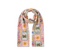 Schal aus feiner Modal-Baumwollmischung mit Sonne-Palmen-Mix pink - Gr. - one size