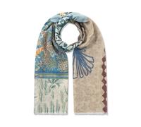 Schal aus hochwertiger Baumwollmischung mit Mustermix und Palmenmotiv beige - Gr. - one size