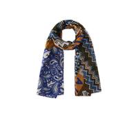 Schal aus recyceltem Polyester im Muster-Mix blau - Gr. - one size