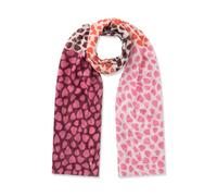 Schal aus recyelter Polyesterware mit gedrucktem Herzmuster rot - Gr. - one size
