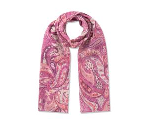 Schal aus recyelter Polyesterware mit gedrucktem Paisleymuster pink