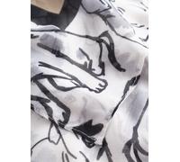 Schal aus recyelter Polyesterware mit gezeichnetem Katzenprint grau - Gr. - one size