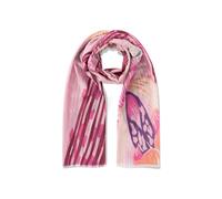 Schal aus reiner Baumwolle mit Blumenmotiv pink - Gr. - one size