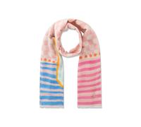 Schal aus reiner Baumwolle mit Mustermix und AMORE MIO-Schriftzug pink - Gr. - one size