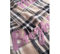 Schal aus softem Acryl mit Karogrund und BRIGHT-Stickerei beige - Gr. - one size