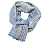 Schal CASAMODA "CASAMODA Schal gestreift", Herren, blau, 100% Baumwolle, Modetücher Schal (91757735-0) blau