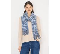 Schal CECIL, Damen, Gr. onesize, coal blau, Stoff, 65% Polyester, 35% Viskose, Animalmuster, Modetücher Schal, mit Fransen am Saum (20171413-0) coal blau