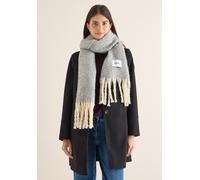 Schal CECIL, Damen, Gr. onesize, concrete grau melange, Stoff, 100% Polyester, unifarben, Modetücher Schal, mit Fransenkante (56877117-0) concrete grau melange