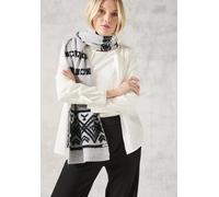 CECIL Damen B572592 Gemusterter Strickschal, Smooth Silver Melange, A