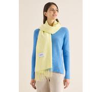 Schal CECIL, Damen, Gr. onesize, iced gelb, Stoff, 65% Polyester, 35% Viskose, Modetücher Schal, mit Fransen am Saum (61427949-0) iced gelb