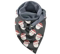 Schal Dreieck Damen, Weihnachtsschal Dreieckstuch Damen Bedruckte Vintage Winter Mit Knopf Lässiger Weiche Halstuch Halstücher Für Weihnachten
