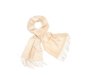 Schal ELBSAND "Fransenschal", Damen, beige (beige, weiß), Stoff, Polyester, mehrfarbig, Modetücher Schal, weicher Winterschal, Damenschal, Modeschal VEGAN (86733229-0) beige, weiß