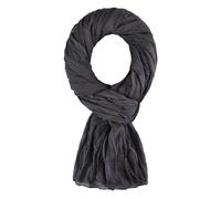 Schal für Damen und Herren, Leichte Stola - 100% Baumwolle - Größe 200 x 110 cm - Über 40 Unifarben - Premium-Schal - flexibel und komfortabel - dunkelgrau