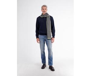 Schal LERROS "Modischer Schal mit Fransen und zeitlosem Muster", Herren, schwarz (classic navy), Viskosemischung, Modetücher Schal (27937512-0) classic navy