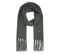 Schal LUHTA "LUHTA NAANJOKI", Damen, grün (schwarz olive), Obermaterial: 100% Polyester, Modetücher Schal, mit Fransen, mit Logo-Label, sportlicher Stil (43340143-0) schwarz olive