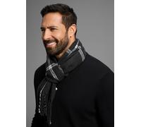 Schal MAN'S WORLD, Damen, anthrazit, weiß, Web, Obermaterial: 100% Polyacryl, gemustert, kariert, unifarben mit Farbeinsatz, Modetücher Schal, mit dezent-auffälligem Karomuster - NEW (57093862-0) anth