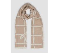 Schal mit Fransen und Artwork ONESIZE braun 2173404.84D8.ONESIZE