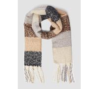 Schal mit Fransen und mehrfarbigem Karo-Muster ONESIZE creme|mehrfarbig 2173001.02N7.ONESIZE
