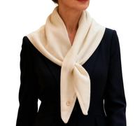 Schal - reine Wolle | Dreieckiger Strickschal | Snood aus Fleece für Haare, Handtasche, Alltag, Freizeit, Herbst, Party, Garten, Camping, Wandern, Walking, Golf, Outdoor, Ausrüstung, weiß, Se référer