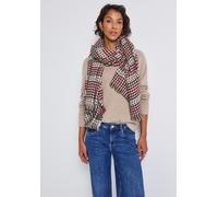 Street One Frauen Karierter Twill Schal in Beige, Gr: One size