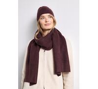 Schal STREET ONE, Damen, Gr. onesize, braun (rustic rouge meliert), Stoff, 75% Polyester, 22% Polyacryl, 3% Elasthan, unifarben, Modetücher Schal, Feinstrick (58751329-0) rustic rouge meliert