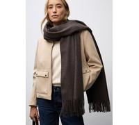 Schal STREET ONE, Damen, Gr. onesize, rustic braun meliert, Stoff, 85% Polyester, 15% Viskose, unifarben, Modetücher, mit Fransen am Saum (58242229-0) rustic braun meliert