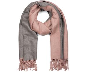 Schal STYLEBREAKER "2-Farbiger Schal mit Fransen", Damen, braun (braun, grau), Obermaterial: 70% Viskose CV. 30% Wolle WO., Modisch, Modetücher Schal (79995400-0) braun, grau