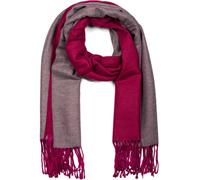 Schal STYLEBREAKER "2-Farbiger Schal mit Fransen", Damen, lila (himbeer, dunkelgrau), Obermaterial: 70% Viskose CV. 30% Wolle WO., Modisch, Modetücher Schal (75995223-0) himbeer, dunkelgrau