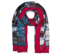 Schal STYLEBREAKER "Plissierter Schal mit Pinselstrich Muster", Damen, rot (bordeaux, petrol, blau), Obermaterial: 100% Polyester PES., Modisch, Modetücher Schal (19022611-0) bordeaux, petrol, blau