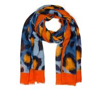Schal STYLEBREAKER "Schal mit Oversize Leoparden Print", Damen, orange (orange, blau), Obermaterial: 50% Viskose CV. 50% Baumwolle CO., Modisch, Modetücher Schal (62124222-0) orange, blau